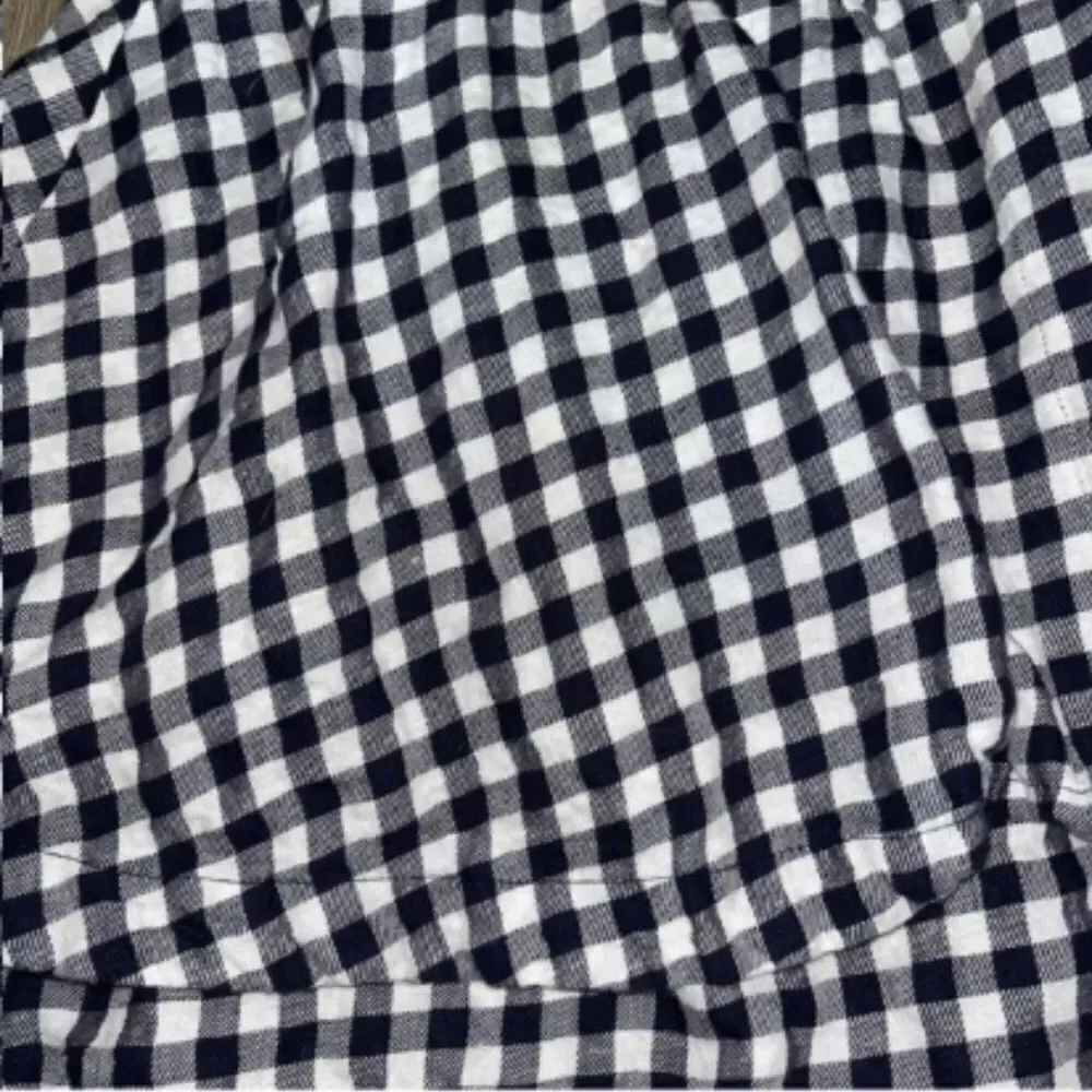 Madewell Navy Gingham Plaid Tiered Skirt